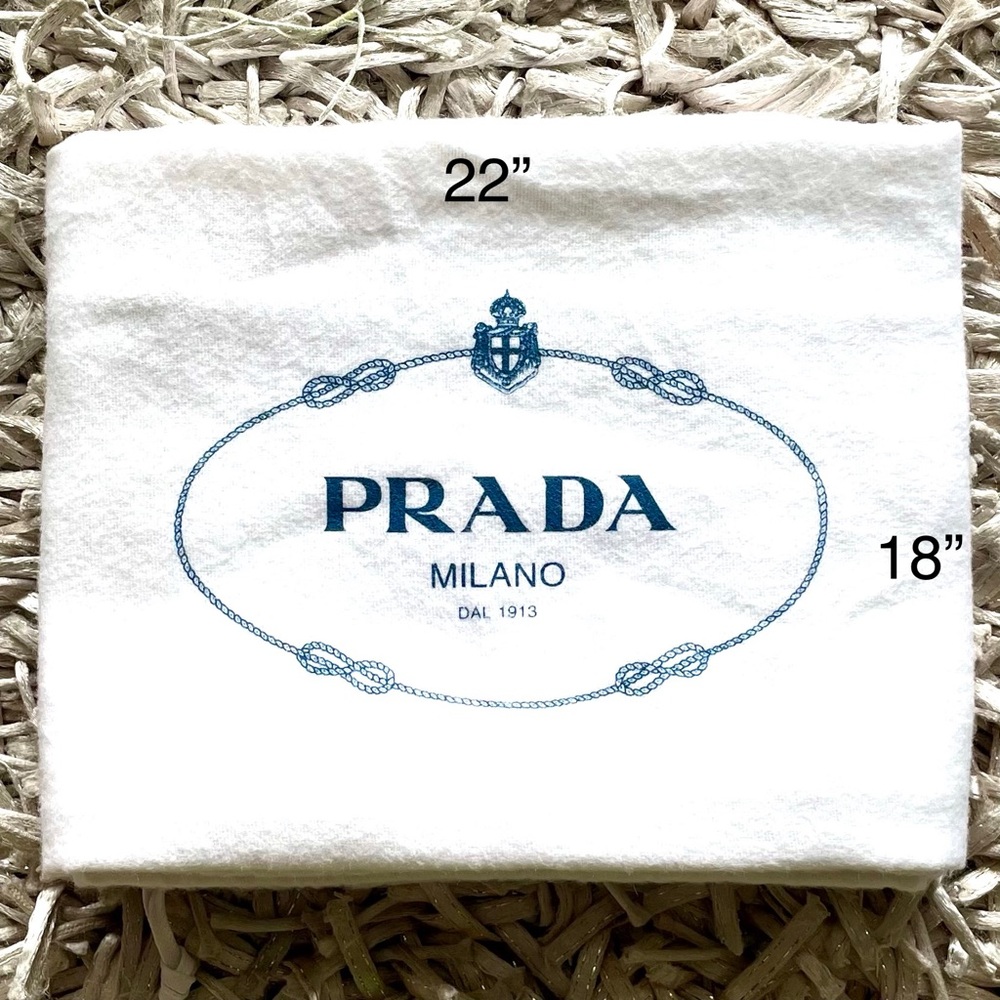 Prada drawstring bag flannel blend white with logo